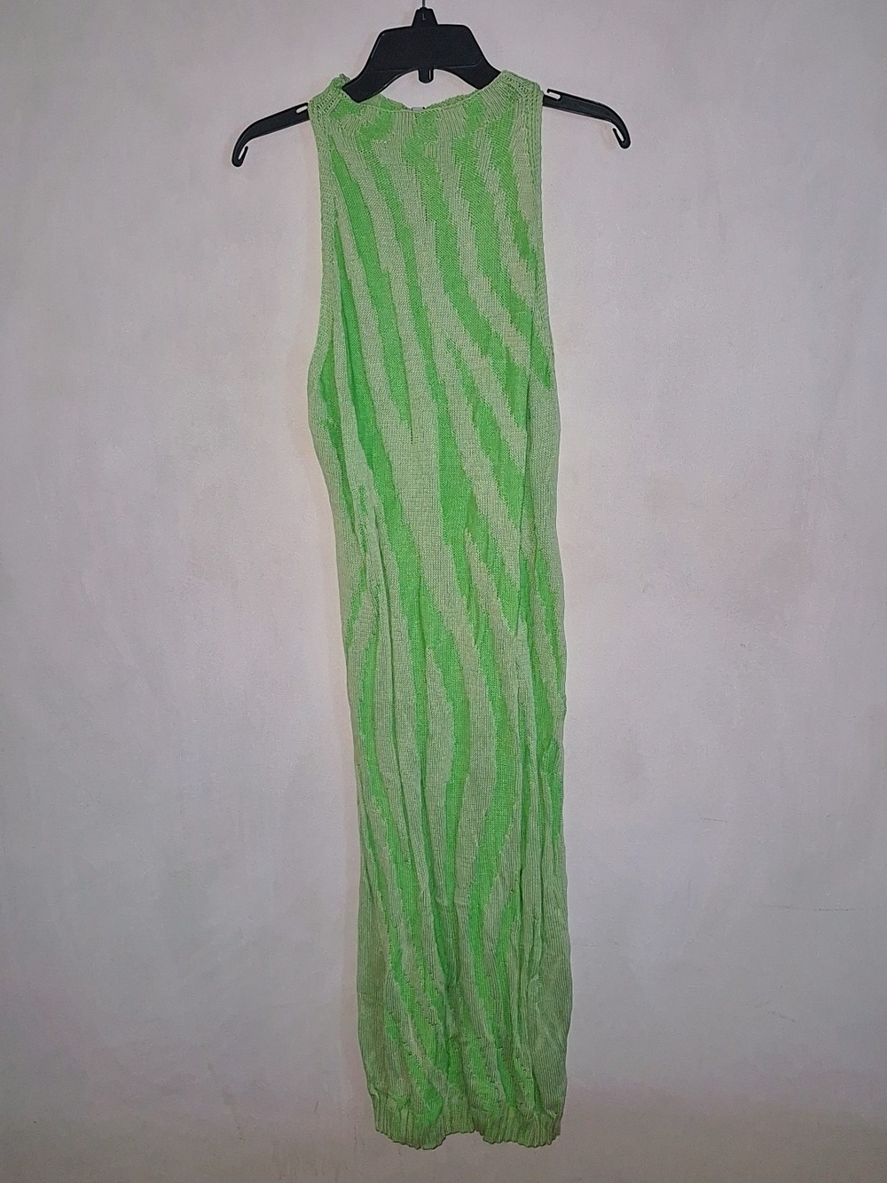 Fashion Nova Neon Lime Ribbed Sleeveless Maxi Skirt